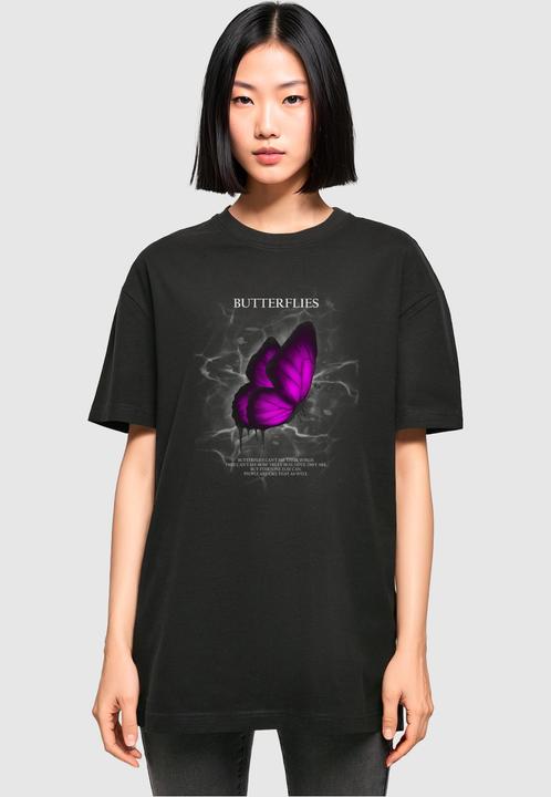 Actual product image Merchcode Ladies Butterflies Oversized Boyfriend Tee - 119545 (XS)