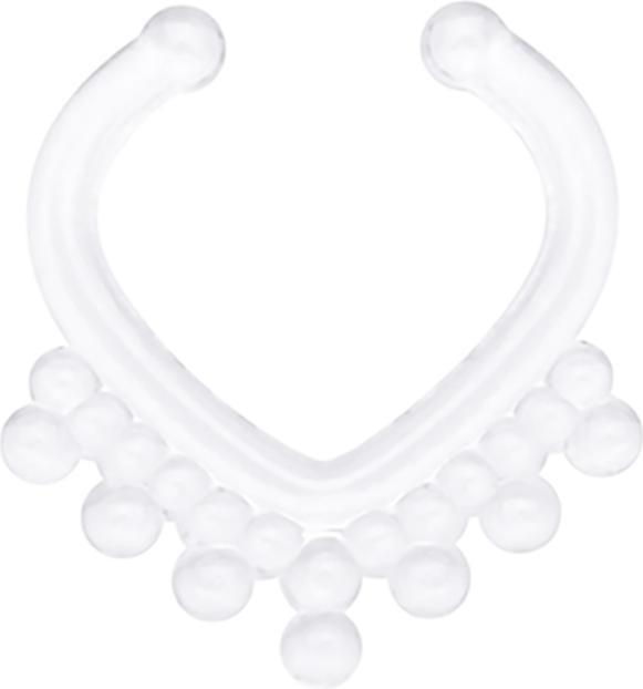 Star Piercing Fake Septum mit Kugel in Dreiecksform transparent
