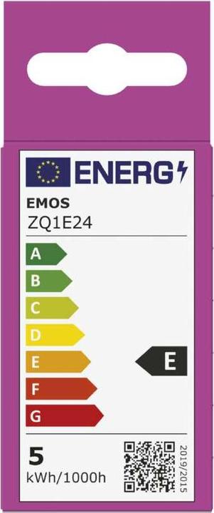 Energie-Label Emos LED Lampe Classic Mini Globe / E14 / 4,2 W (40 W) / 470 lm / Kalt-Weiss (E14, 4.20 W, 470 lm, 1 x, E)