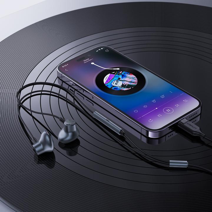 Produktbild Acefast L1 In-Ear-Kopfhörer mit 1,2 m Lightning Anschluss – Schwarz (ANC, Kabelgebunden)