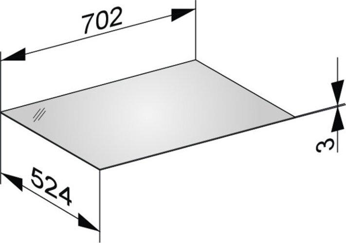 Actual product image Keuco Cover plate EDITION 11 Crist.Gl 702x3x524mm cash sat