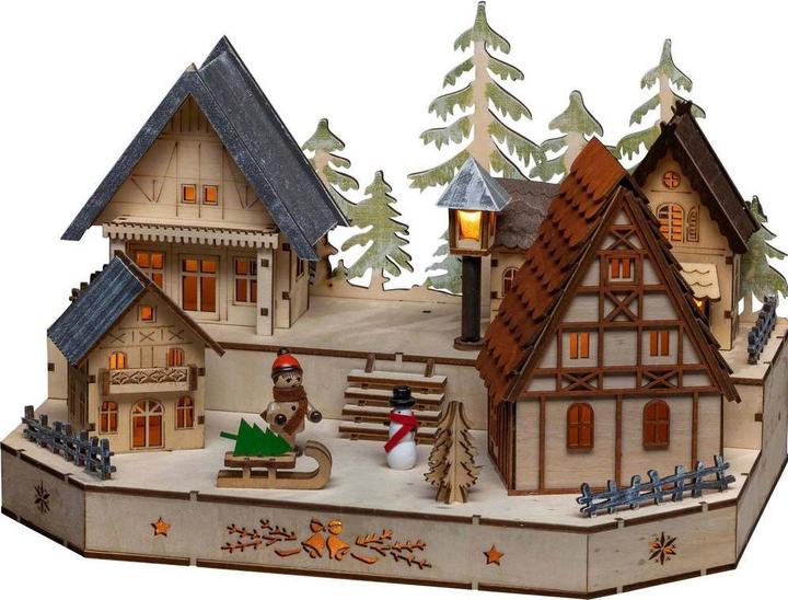 Image du produit Konstsmide Silhouette en bois LED Village