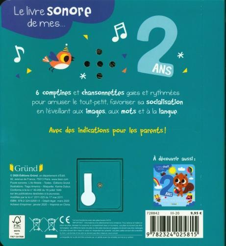 Image du produit Gründ éditions Le livre sonore de mes... 2 ans (Français, Americo Tiago, 2020)