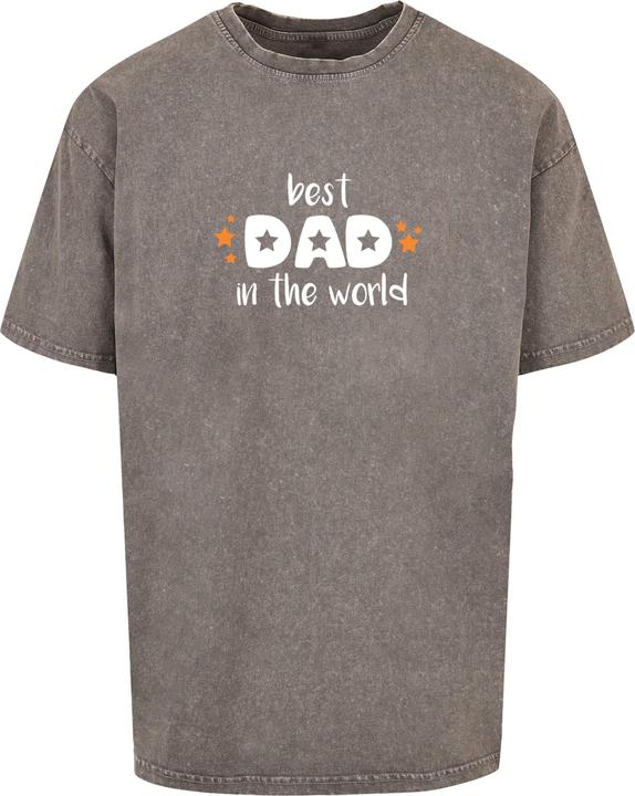 Actual product image Merchcode Fathers Day - Best Dad In The World Acid Washed Heavy Oversized Tee - 113611 (4XL)