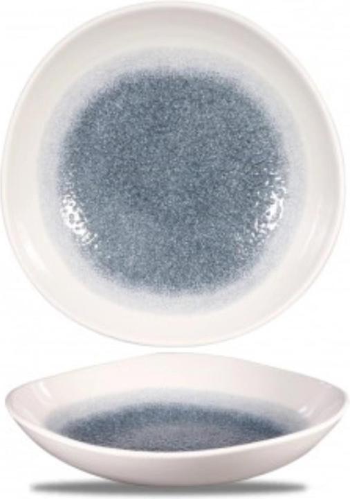 Immagine prodotto Churchill Piatto Raku profondo 25,3cm, Blu Topazio organico/Bianco (1 x, 25.30 cm)