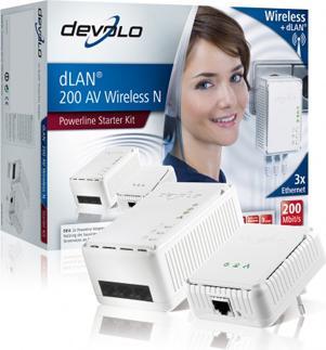 Produktbild Devolo dLAN 200 AV Wireless N, Starterkit (200 Mbit/s)