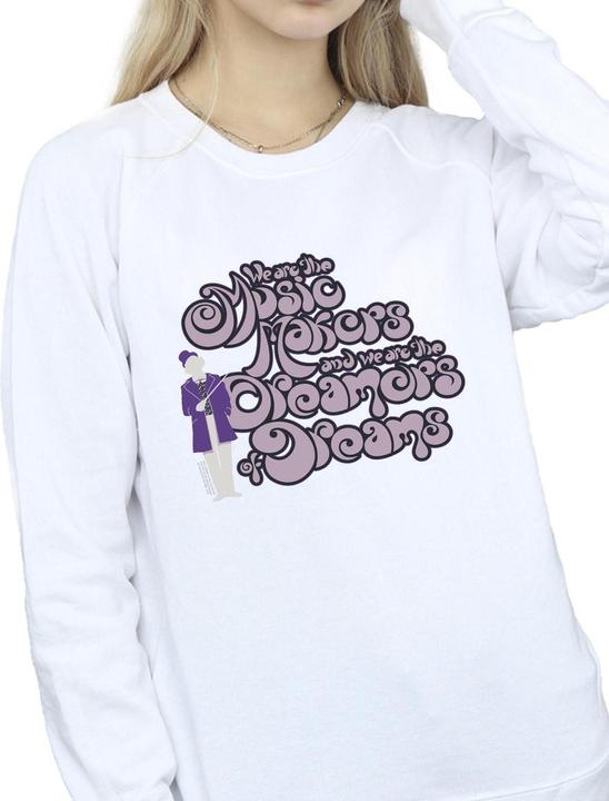 Actual product image Willy Wonka & the Chocolate Factory Womens/Ladies Dreamers Text Sweatshirt (4XL)