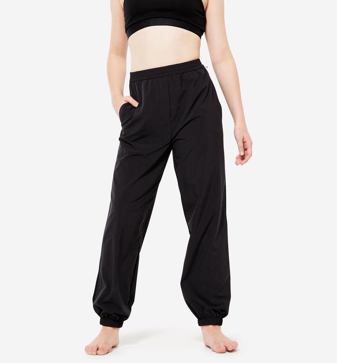 Domyos Tanzhose Modern Jazz Mädchen weit und leicht - schwarz