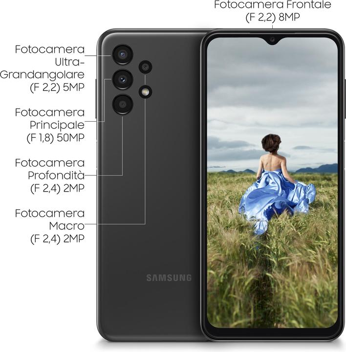 Image du produit Samsung Galaxy A13 (128 Go, Noir, 6.60", Double SIM, 50 Mpx, 4G)