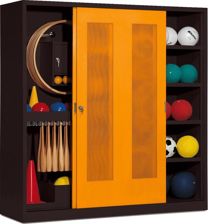 Actual product image C+P Sports equipment locker (HxWxD: 195x190x60 cm, with perforated sliding doors, type 5)