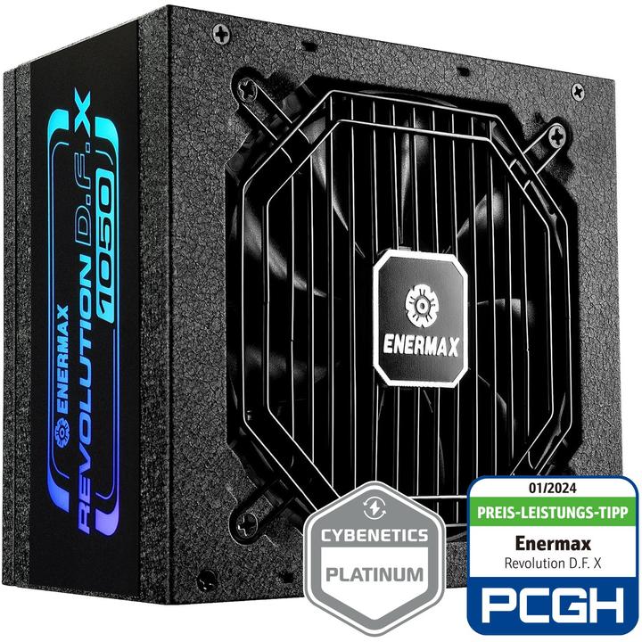 Actual product image Enermax Revolution D.F. X ARGB ATX3.0 PCI-e 5.0 Gaming PC Power Supply 1050W 80Plus Gold Full Modular 2X (1050 W)