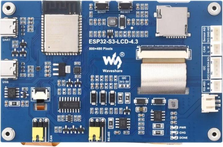Actual product image WaveShare ESP32-S3 4.3inch Capacitive Touch Display Development Board 800x480