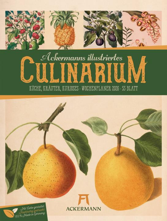 Culinarium - Küche, Kräuter, Kurioses - Vintage Wochenplaner Kalender 2026 (25 x 33 cm, Harter Einband, Deutsch)