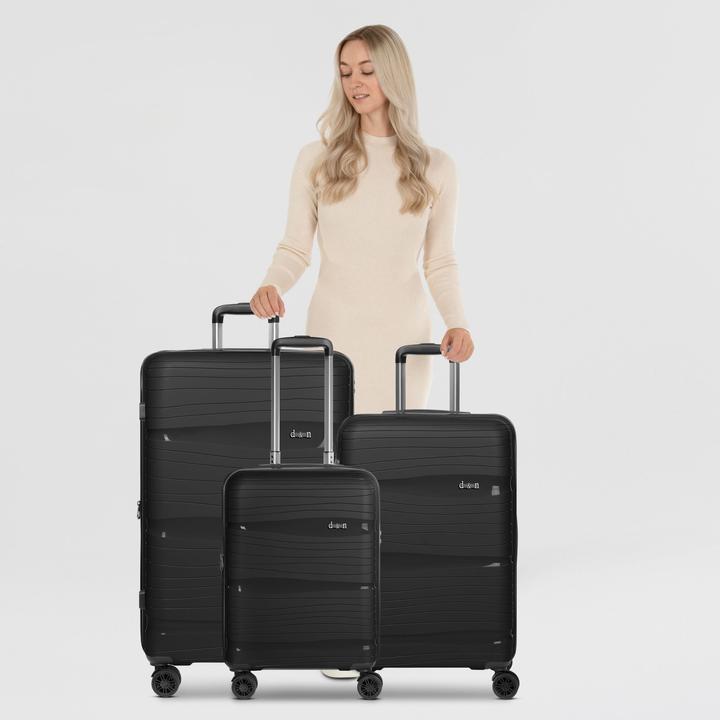 Immagine prodotto D&N Travel Line 4300-Plus Set di valigie a 4 ruote, 3 pezzi con pieghe elastiche (1910 l, XL (da 115l))