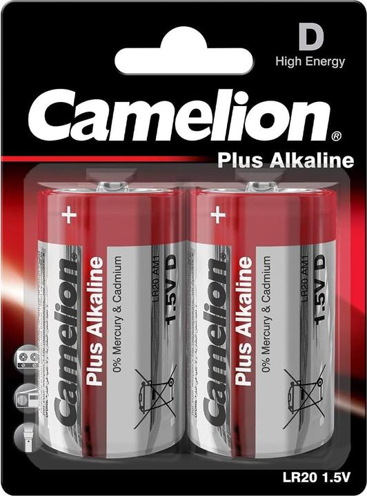 Camelion LR20 Batterien Mono D Alkaline 2 Stück (2 Stk., D, 21000 mAh)