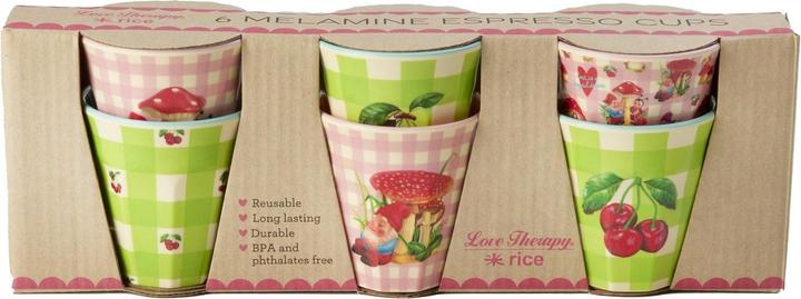 Actual product image Rice 6 Melamine Espresso Cups Love Therapy Print