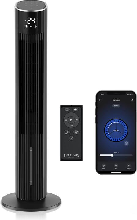 Immagine prodotto Brandson Mobiler Luftkühler mit Wasserkühlung, Klimagerät, 60W, WIFI, Verdunstungskühler, Turmventilator