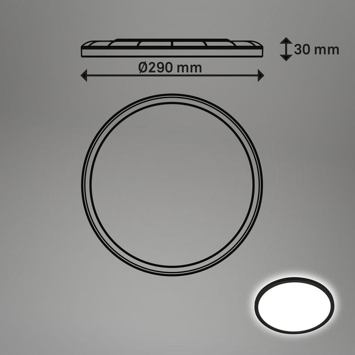 Image du produit Briloner Salle de bain Plafonnier LED, noir, IP44, LED / 18W (2400 lm)