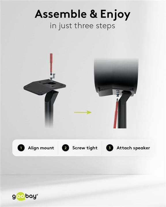 Produktbild Goobay Lautsprecherständer Modern Era 3 Base, schwarz (1 Paar, Ständer, Nicht beweglich)