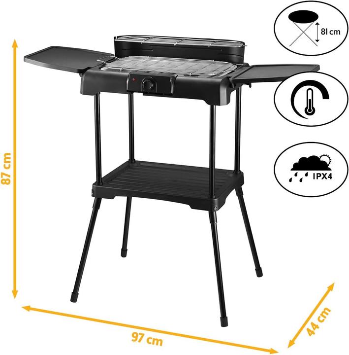 Produktbild TZS First Austria 2in1 Elektrogrill mit Stand- und Tischfunktion (2.20 kW)