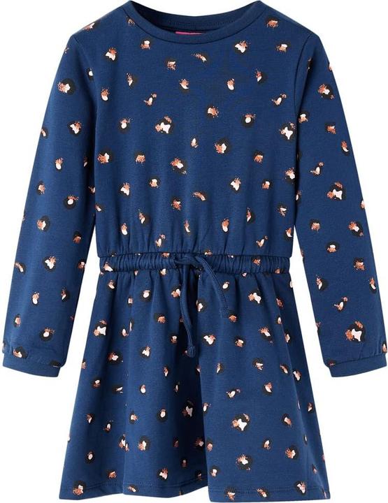 VidaXL Kinderkleid mit Langen Ärmeln Marineblau 104,Material: 95 (104)