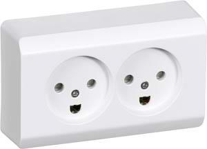 Actual product image LK OPUS®66 Outdoor Double Socket with Earthing White- In Bag for DIY