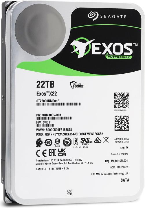 Image du produit Seagate Exos X22 (22 To, 3.5", CMR)