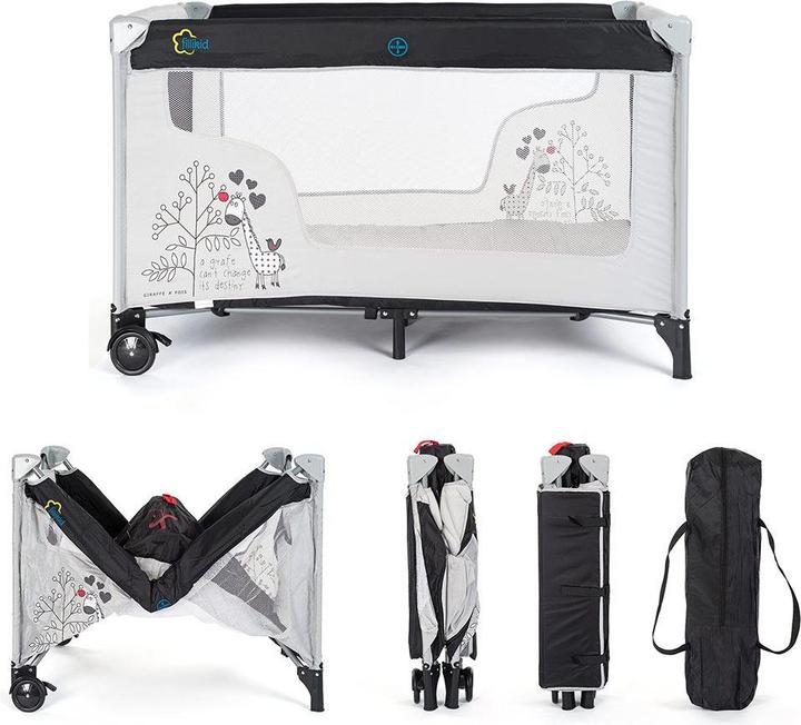 Actual product image Fillikid Travel cots Travel cot Giraffe - Grey Black