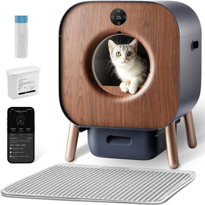 Pawbby P1 Ultra self-cleaning litter tray,TÜV certification,app control,for multiple cats (Self-cleaning litter tray)