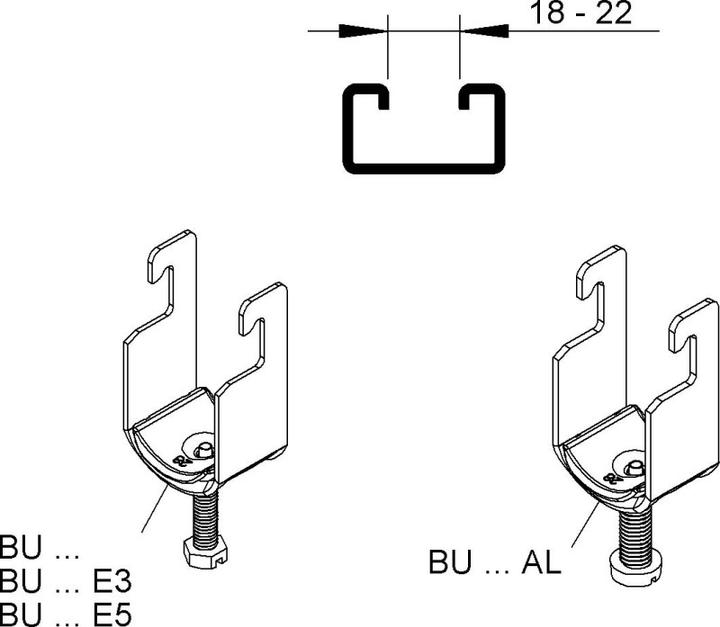Produktbild Niedax NIE BU50 Universal-BÃ¼gelschelle fÃ¼r 1 Kabel D46-50mm feuerverz.