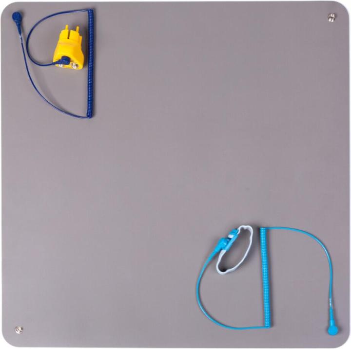 Produktbild Wrepair Premium ESD Gummitischmatte Starter Set 600mm x 610mm Grau (Statikschutz)