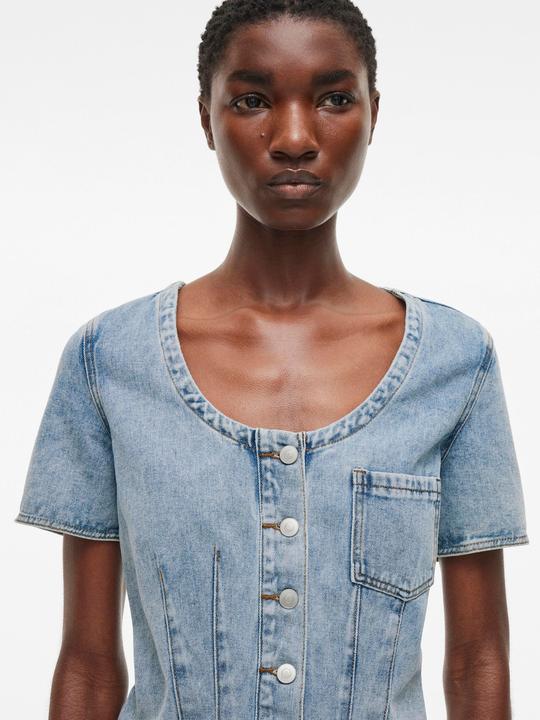 Actual product image Rouge Edit Denim Oberteil mit kurzen Ärmeln (34)