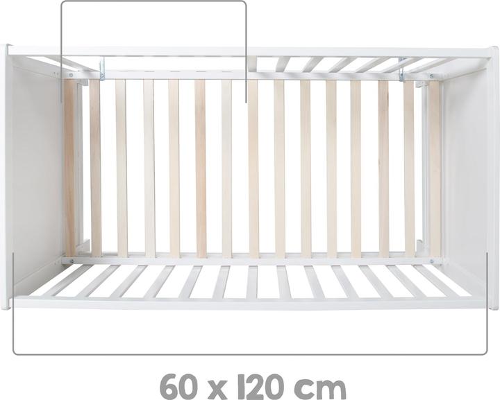 Produktbild Roba Multifunktionsbett mit Beistellfunktion inkl. Bettausstattung (60 x 120 cm)
