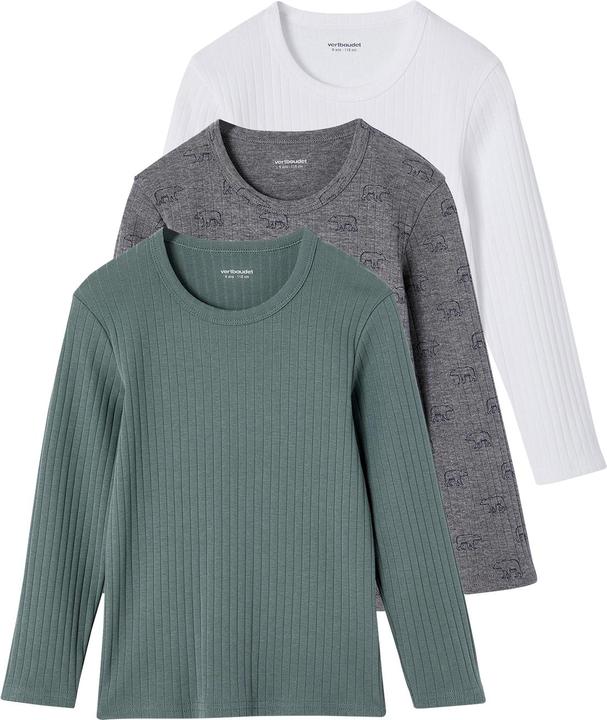 Produktbild Vertbaudet 3er-Pack Jungen Shirts aus Rippjersey, Bären (110)