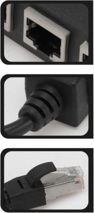 Produktbild Apfelkiste 4-fach Ethernet LAN RJ45 Netzwerk Adapter Splitter Cat7 / Cat6 / Cat5 - Schwarz