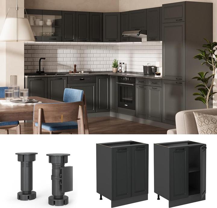 Produktbild Vicco Küchenunterschrank R-Line, Anthrazit Landhaus/Anthrazit, 60 cm ohne Arbeitsplatte
