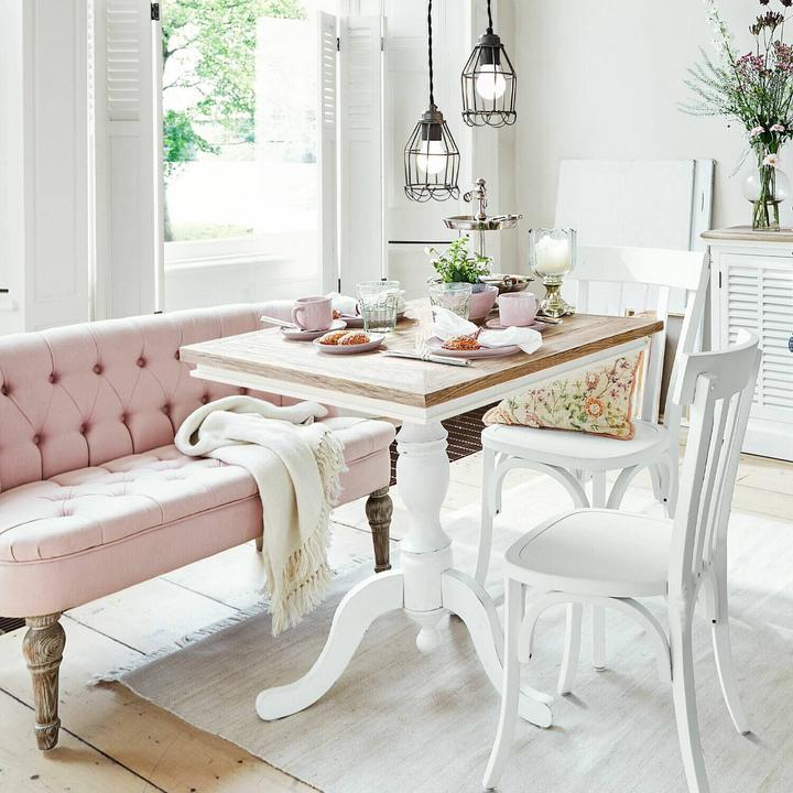 Image du produit Loberon Table Kingston blanc/marron (70, B, H)