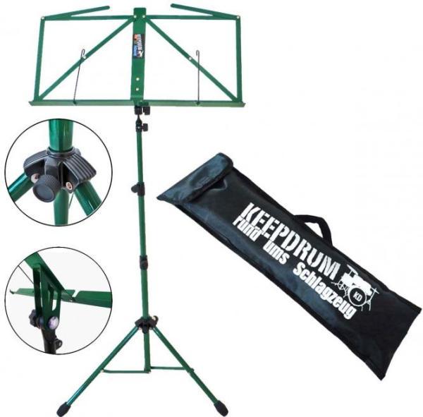 Produktbild keepdrum MUS3GR Notenständer Grün mit Tasche