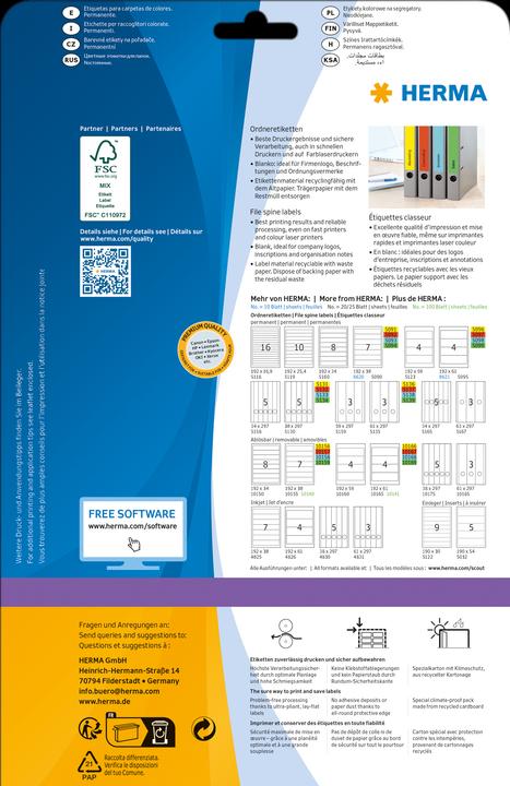 Actual product image HERMA Folder labels A4