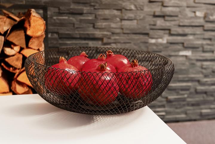 Produktbild Philippi Fruitschaal | Prachtige eyecatcher | Mesh Schaal XL | | Poedercoating staal (40 x 14 cm)