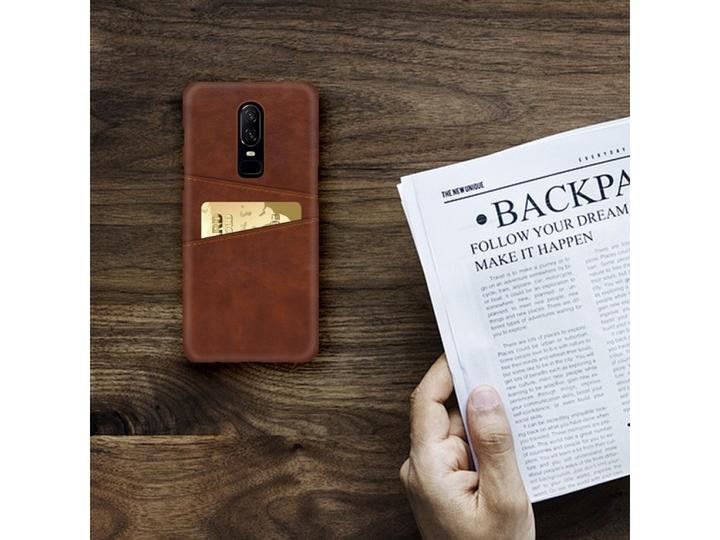 Actual product image Screenguard OnePlus 6T CardCaddy Leather Backcase with Card Pockets (OnePlus 6T)