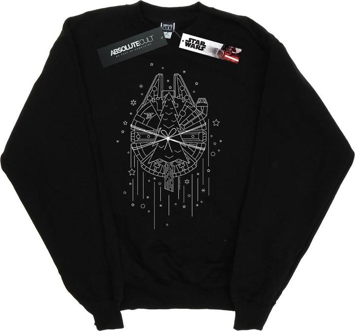 Star Wars Millennium Falcon Christmas Tree Delivery Sweatshirt (S)