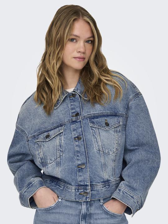 Immagine prodotto Only Colletto Fly-away Giacca a spalla bassa Giacca in denim (L)