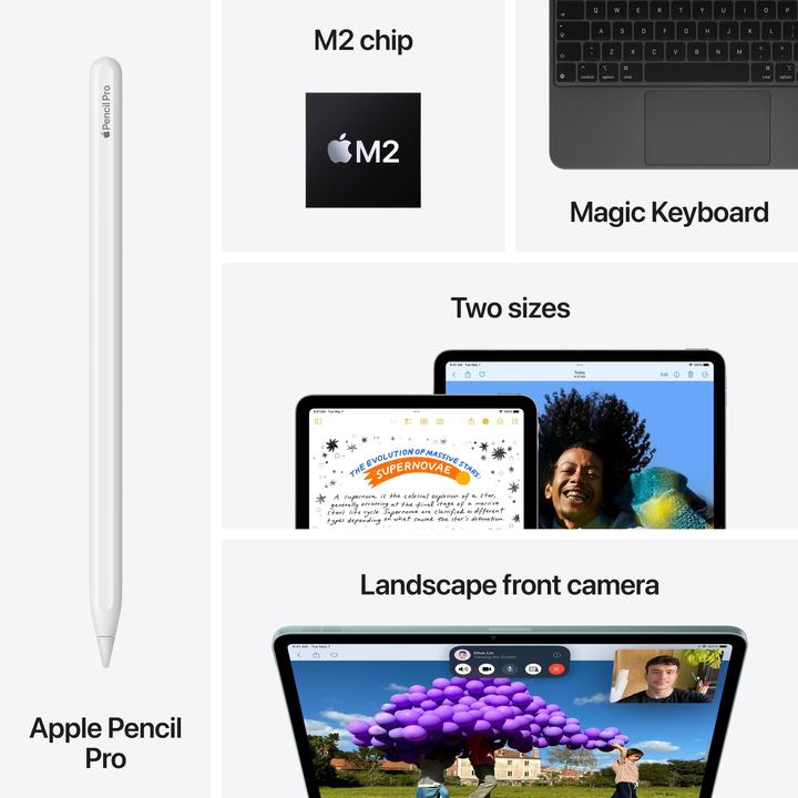Produktbild Apple iPad Air 11 2024 (M2) (nur WLAN, 11", 512 GB, Blue)