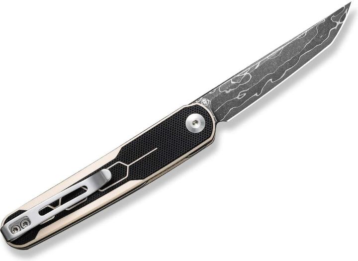 Actual product image Civivi KwaiQ Milled G10 Ivory & Black Damascus (7.60 cm)