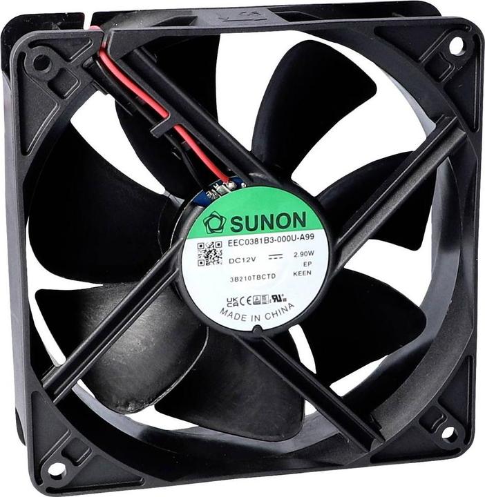 Sunon EEC0381B3-000U-A99 Axial fan 12 V/DC 157.96 m³/h (L x W x H) 38 x 120 x (120 mm)