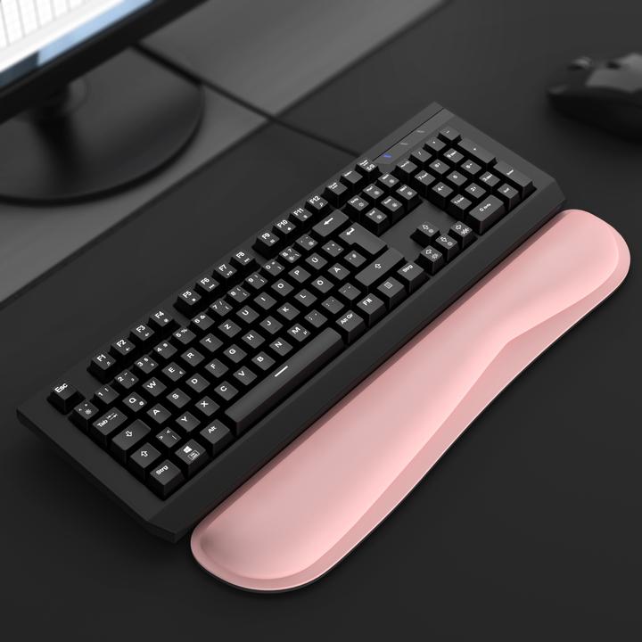 Immagine prodotto CSL Poggiapolsi per tastiera, poggiapolsi per tastiera da 43 cm, postura ergonomica, lavabile, rosa