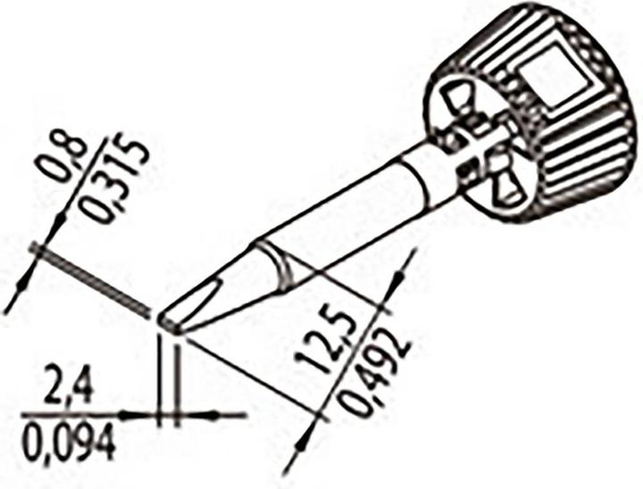Actual product image 0142CDLF24L/SB Soldering tip Tip size 2.40 mm Contents 1 pc. (Soldering bit)