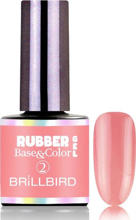 Produktbild BrillBird Rubber Gel Base&Coral #2 Mauve 8ml (Mauve, Gel-Effekt Nagellack)