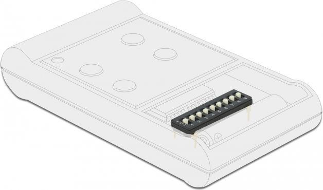 Produktbild Delock DIP-Schalter Tri-State 8-stellig 2,54mm Rastermass THT vertikal schwarz 2 Stück